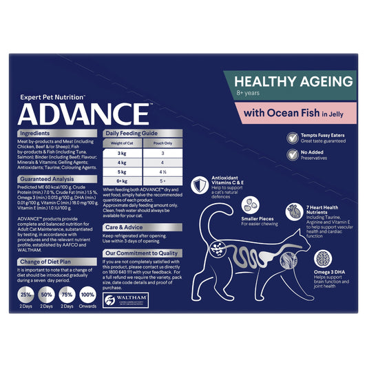 Advance Healthy Ageing Wet Cat Food Ocean Fish In Jelly