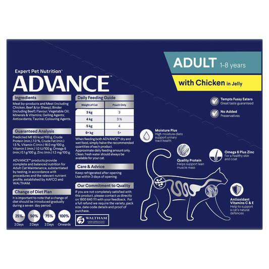 Advance Adult Wet Cat Food Chicken In Jelly
