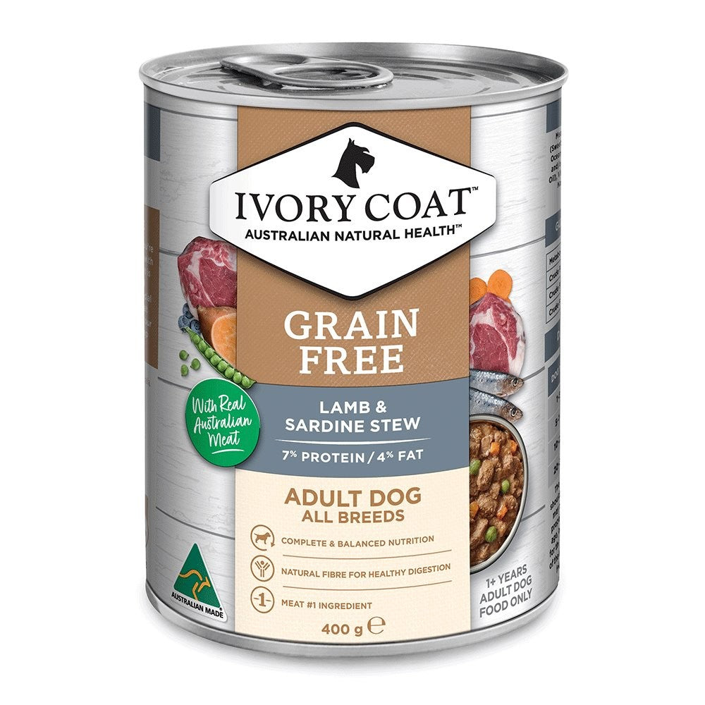 Ivory Coat Grain Free Wet Dog Food Lamb & Sardine Stew