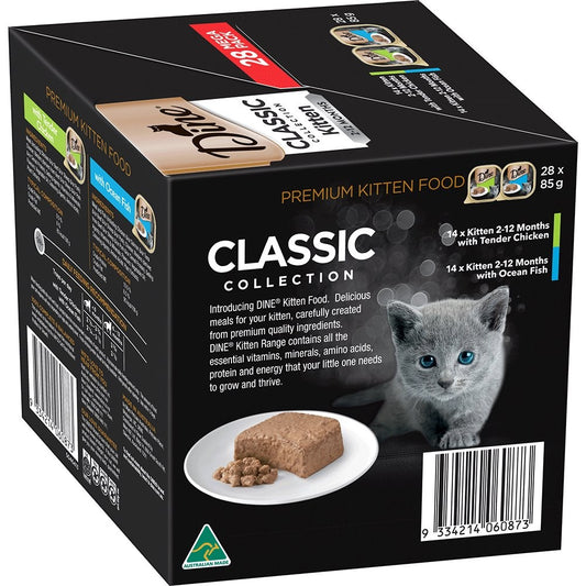 Dine Multipack Classic Collection Kitten Tender Chicken & Ocean Fish 28 x 85g