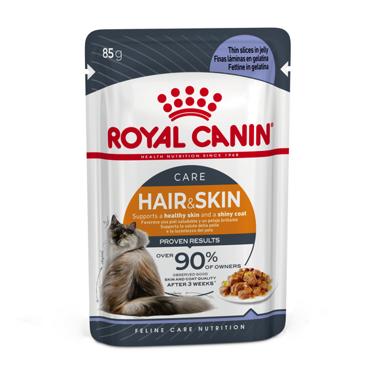 Royal Canin Hair & Skin Care Cat Wet Food Pouches in Jelly