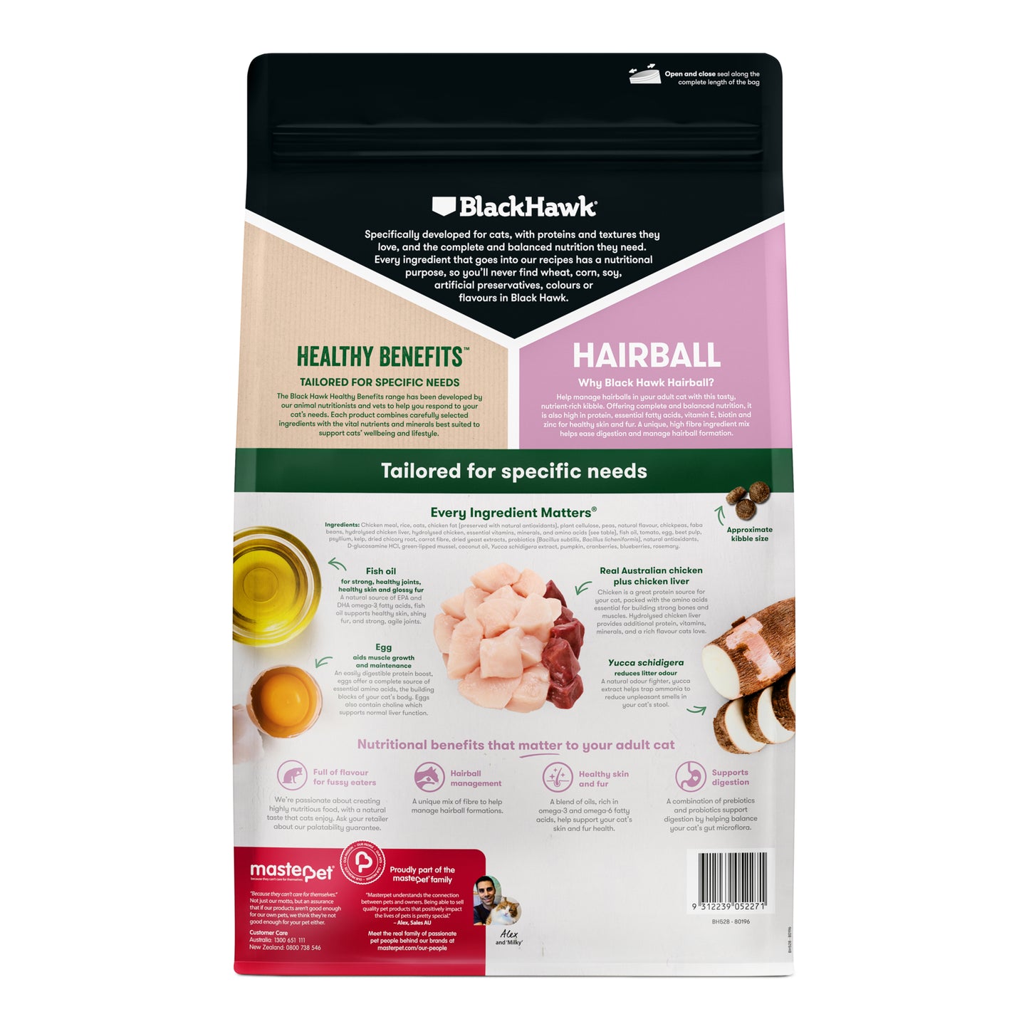 Black Hawk Healthy Benefits Adult Hairball Chicken Cat Food