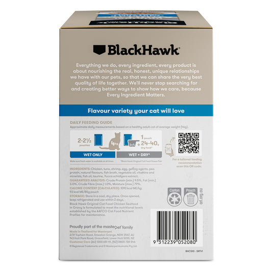 Black Hawk Original Adult Chicken & Seafood in Gravy Cat Food
