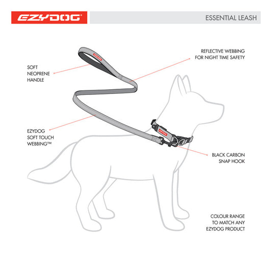 EzyDog Essential Leash Red (120cm)