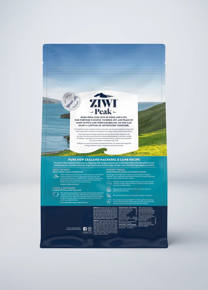 ZIWI Peak Air-Dried Original Mackerel & Lamb Recipe For Dogs