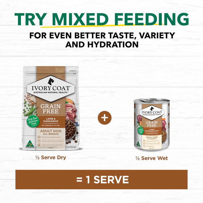 Ivory Coat Grain Free Adult All Breeds Dry Dog Food Lamb & Kangaroo