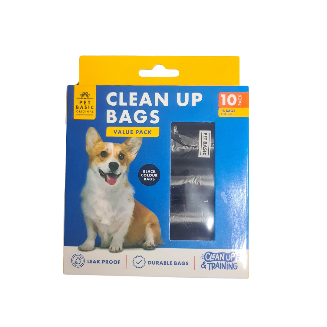 Pet Basic Original Dog Clean Up Refill Black Bags (10x15pc)