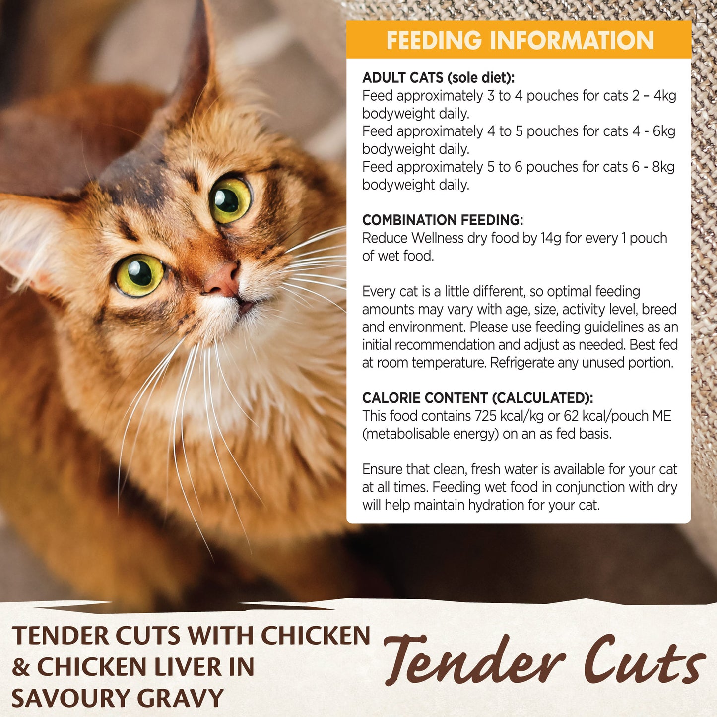 Wellness Core Tender Cuts for Cats with Chicken & Chicken Liver in Savoury Gravy