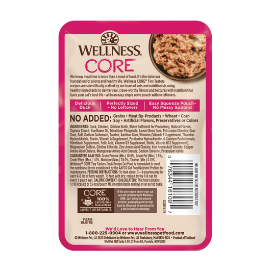 Wellness Core Tiny Tasters for Cats Smooth Pate Duck Recipe