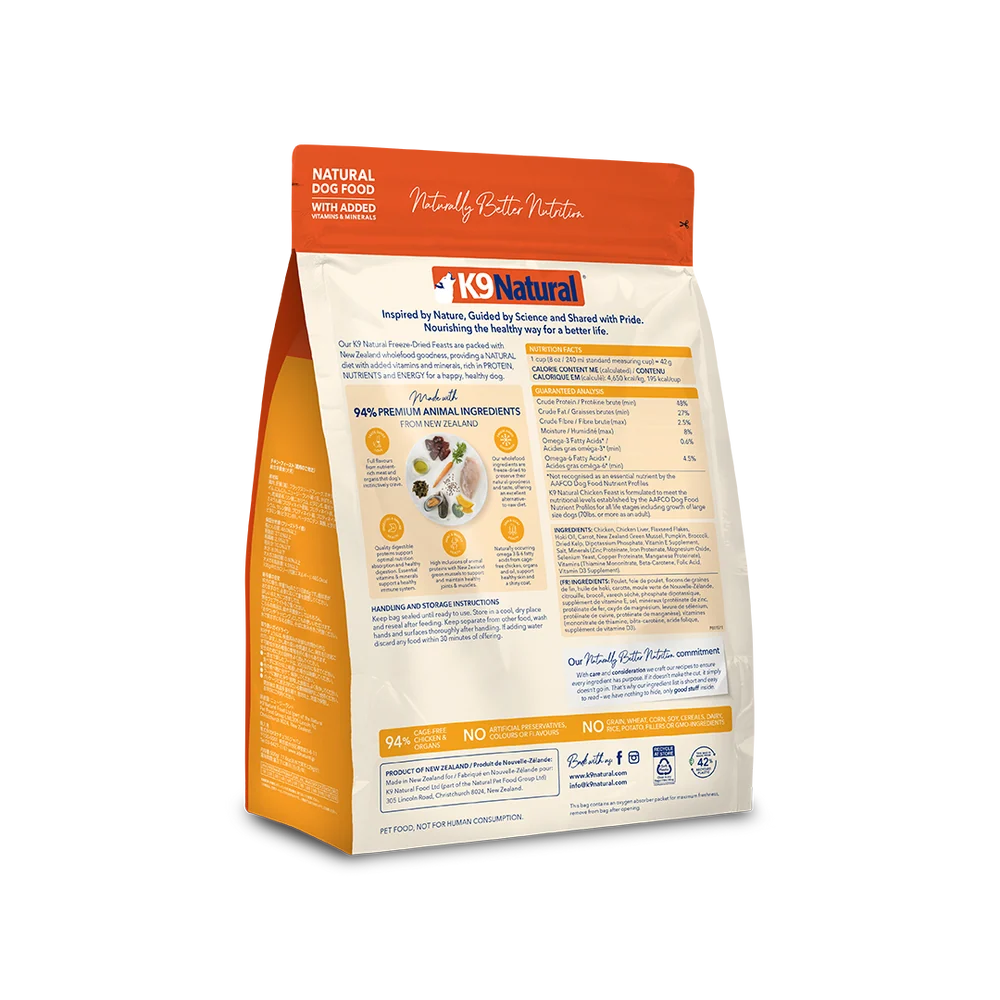 K9 Natural Chicken Feast Freeze-Dried Dog Food