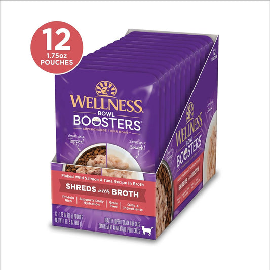 Wellness Bowl Boosters Shreds with Broth Flaked Wild Salmon & Tuna Recipe in Broth