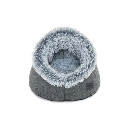 Superior Pet Goods Calming Pet Dome Dove Grey Faux Fur