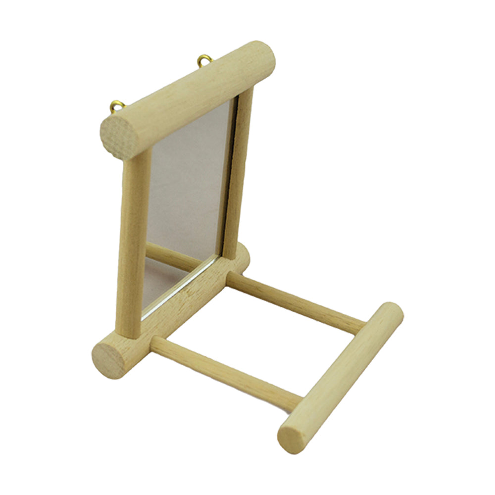 Avian Care Bird Toy Mirror & Perch Wooden