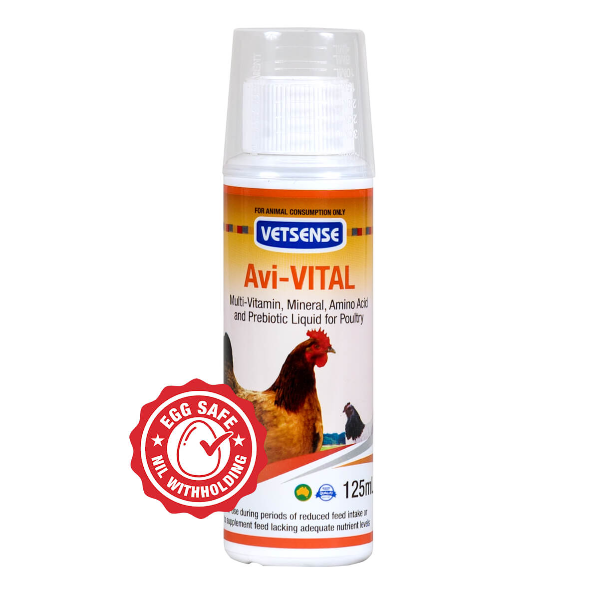 Vetsense Avi Vital Multi-Vitmain Amino & Prebiotic For Poultry 125ml