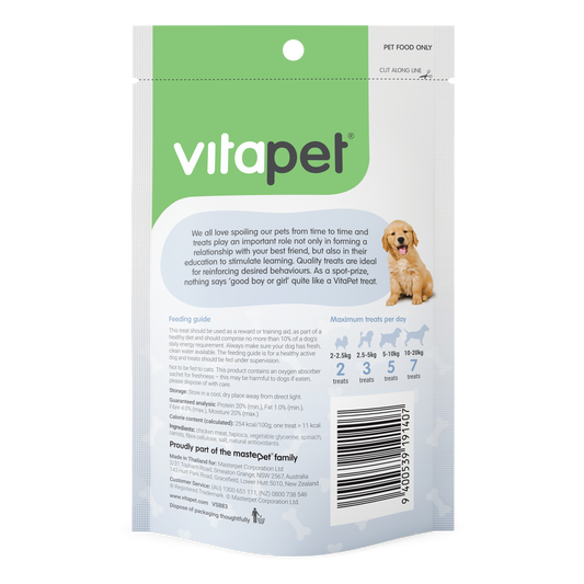 Vitapet Pocket Reward Puppy Treats Chicken With Spinach & Carrot