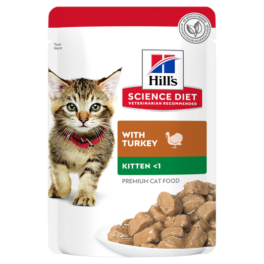 Hill’s Science Diet Kitten With Turkey Wet Cat Food Pouches