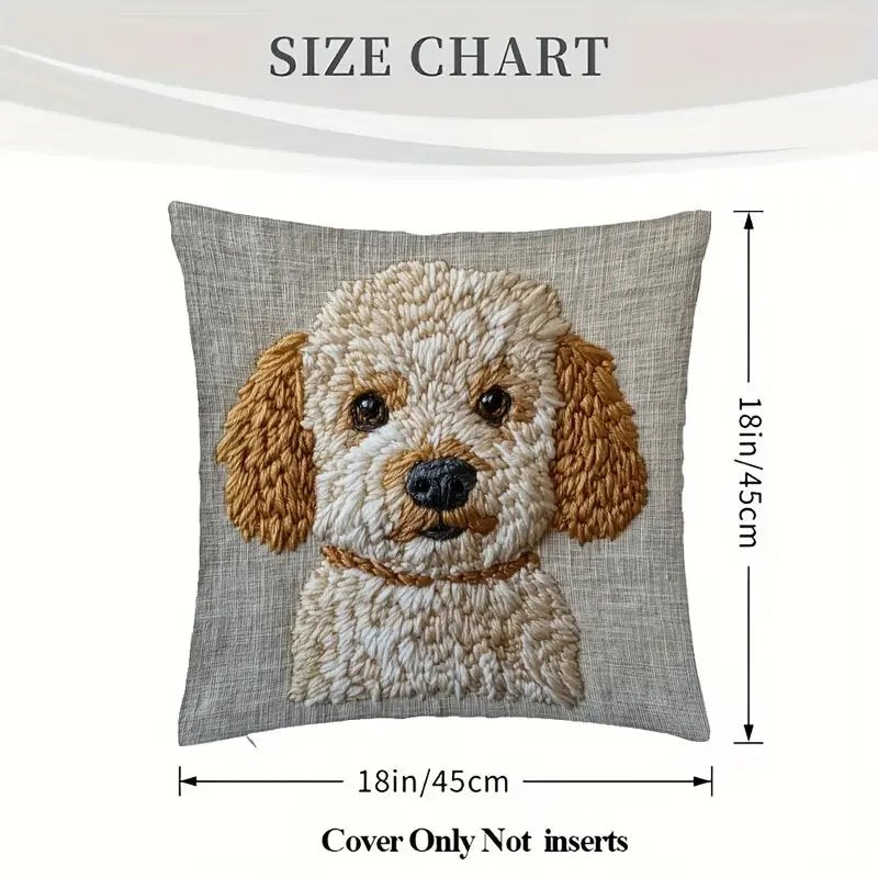 Comfy Double-Sided Printed Pillow Case White Cavoodle Cockapoo