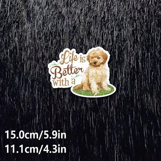 Cute Cavapoo Cavoodle Design Vinyl Car Sticker