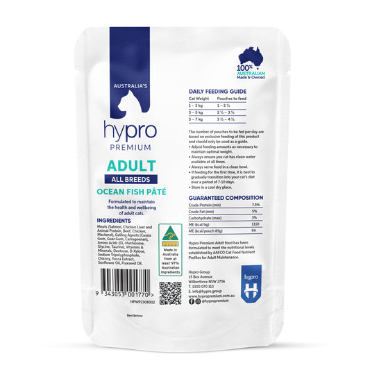 Hypro Premium Adult Grain Free All Breeds Wet Cat Food Ocean Fish Pate