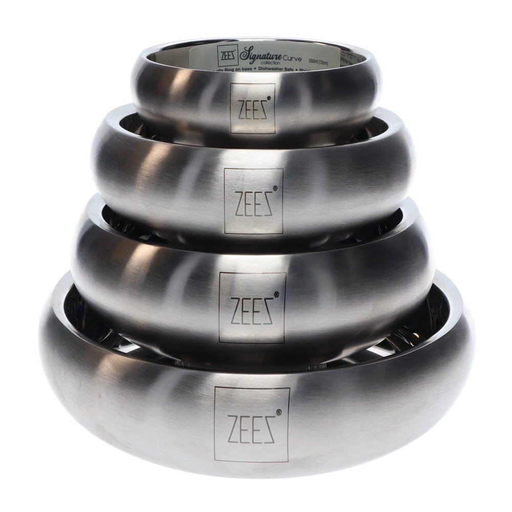 Zeez Signature Collection SS Curved Pet Bowl