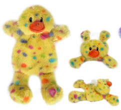 Snuggle Flatties Yellow Spotty Duck Dog Toy