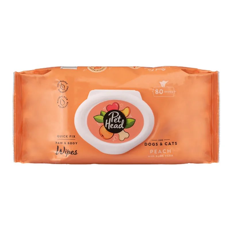 Pet Head Quick Fix Paw & Body Wipes 80pk