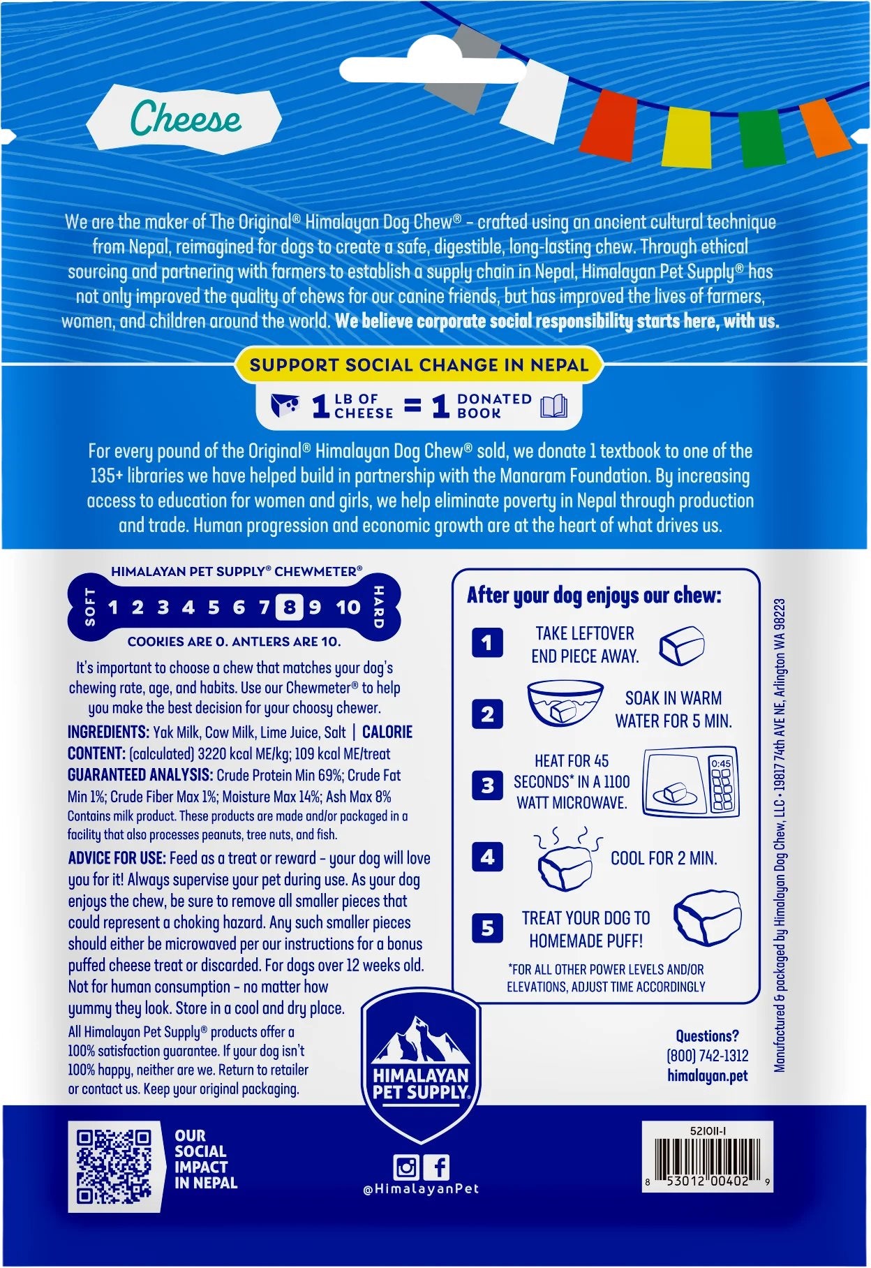 Himalayan Pet Supply The Original Himalayan Dog Chew Cheese (3pk)