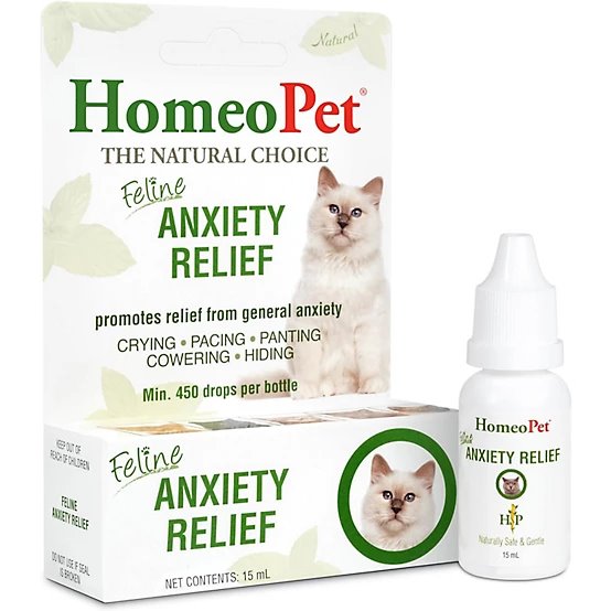 HomeoPet Feline Anxiety Relief Natural Liquid Supplement 15ml