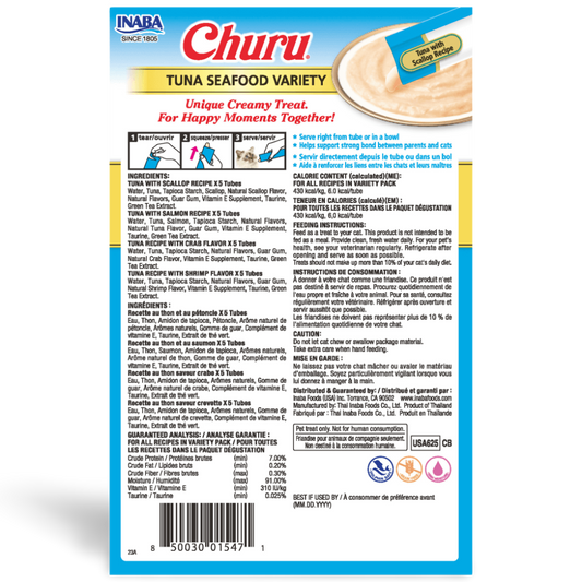 Inaba Churu Tuna Seafood Variety Box 20x14g