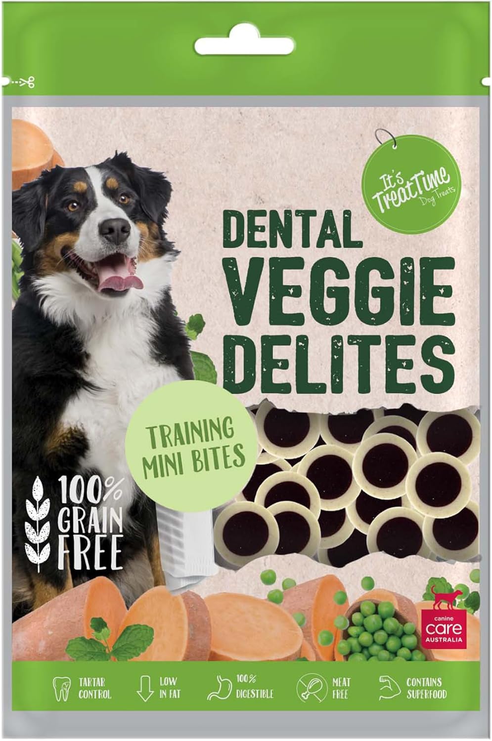 It's Treat Time Dental Veggie Delites Training Mini Bites 100g
