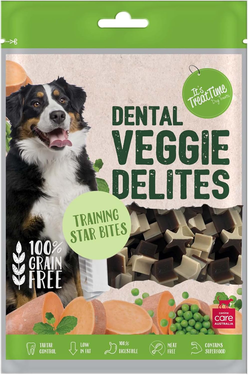 It's Treat Time Dental Veggie Delites Training Star Bites 100g