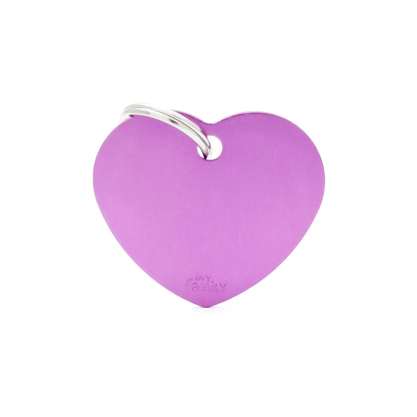 My Family Basic Heart Purple ID Tag
