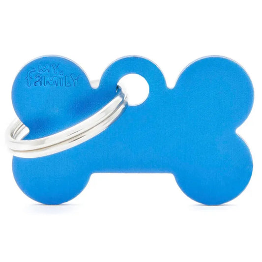 My Family Basic Bone Blue ID Tag