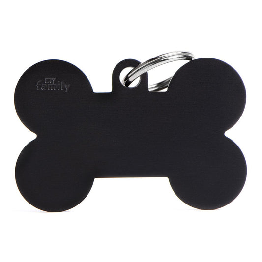 My Family Basic Bone Black ID Tag