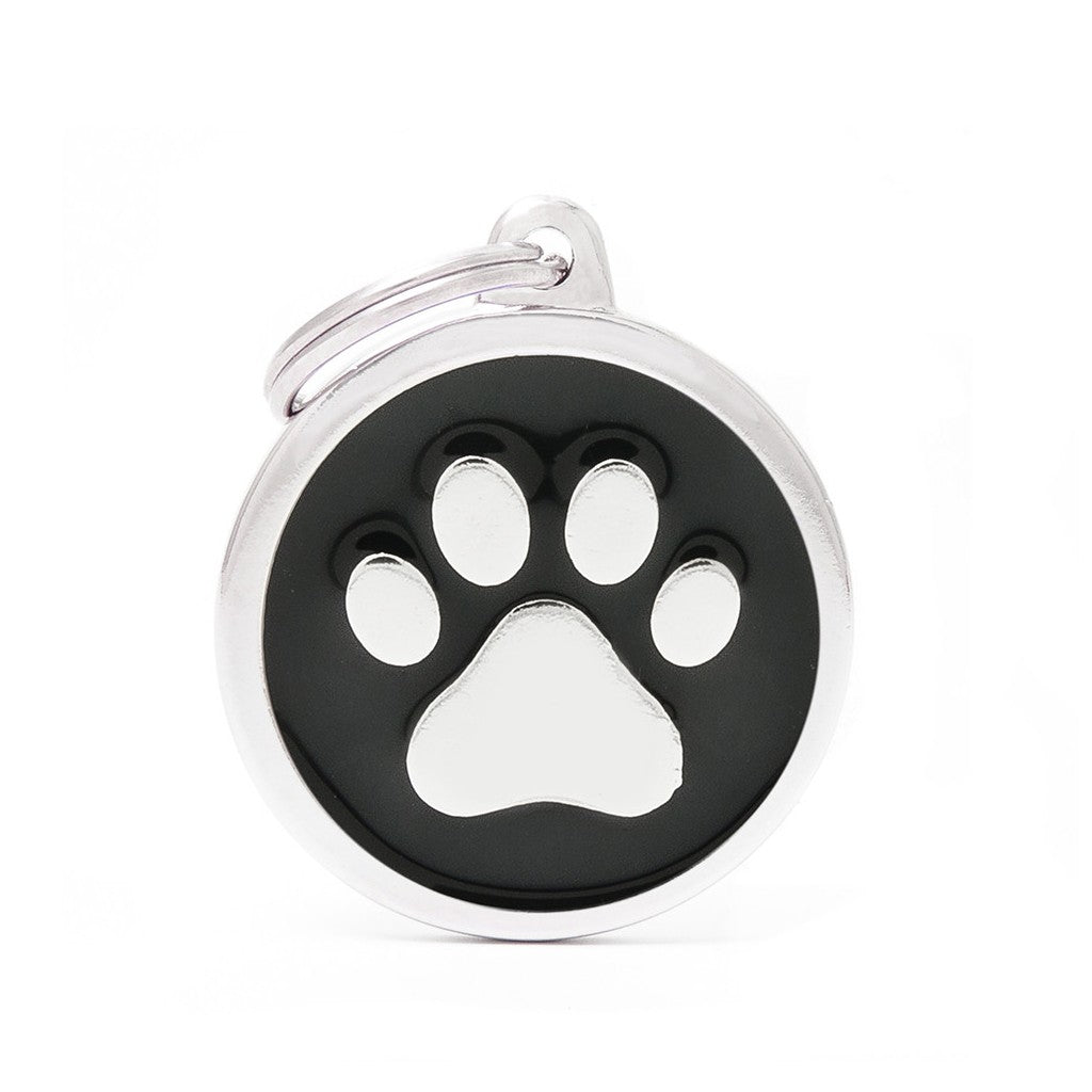 My Family Classic Paw Black ID Tag