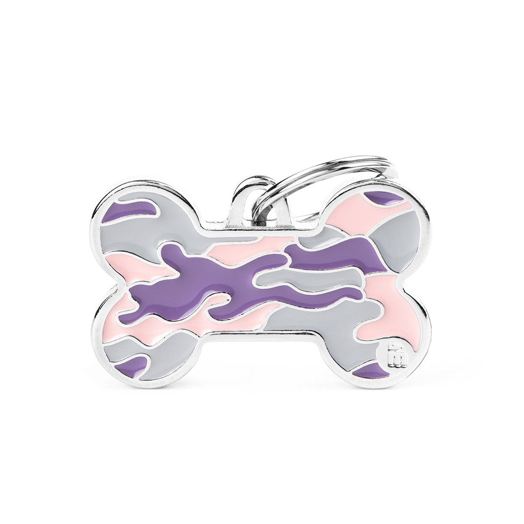 My Family Style Bone Camoflage Pink ID Tag