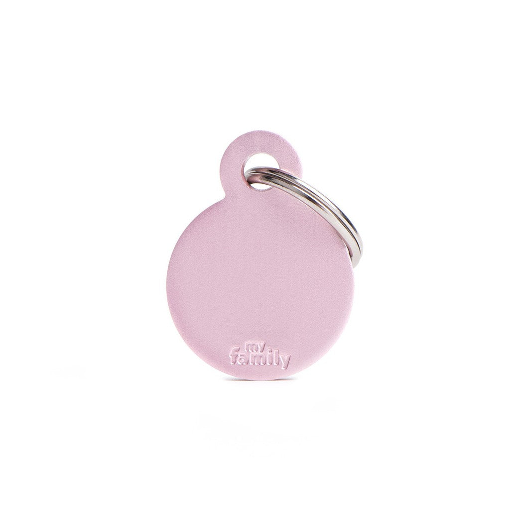 My Family Basic Circle Pink ID Tag