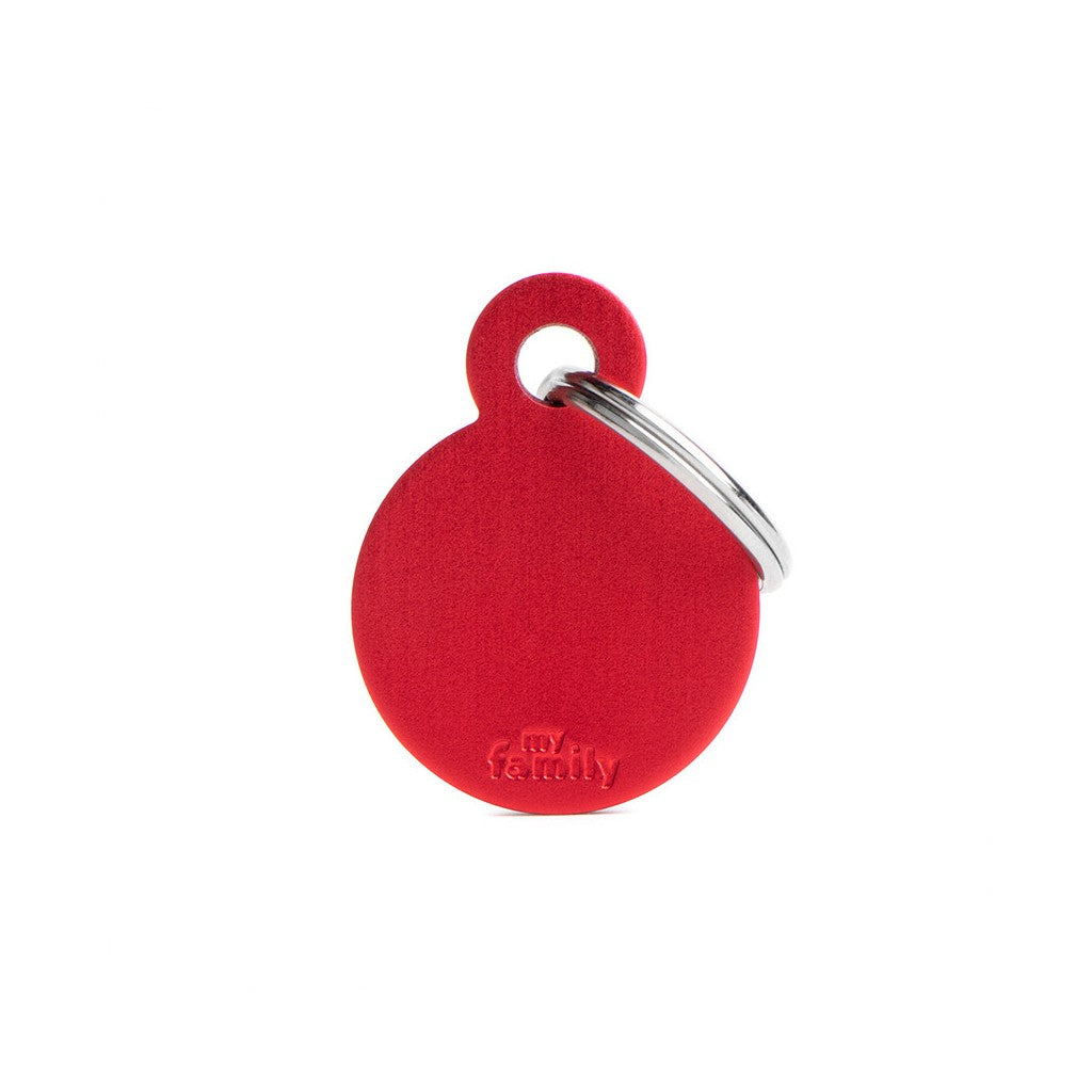 My Family Basic Circle Red ID Tag