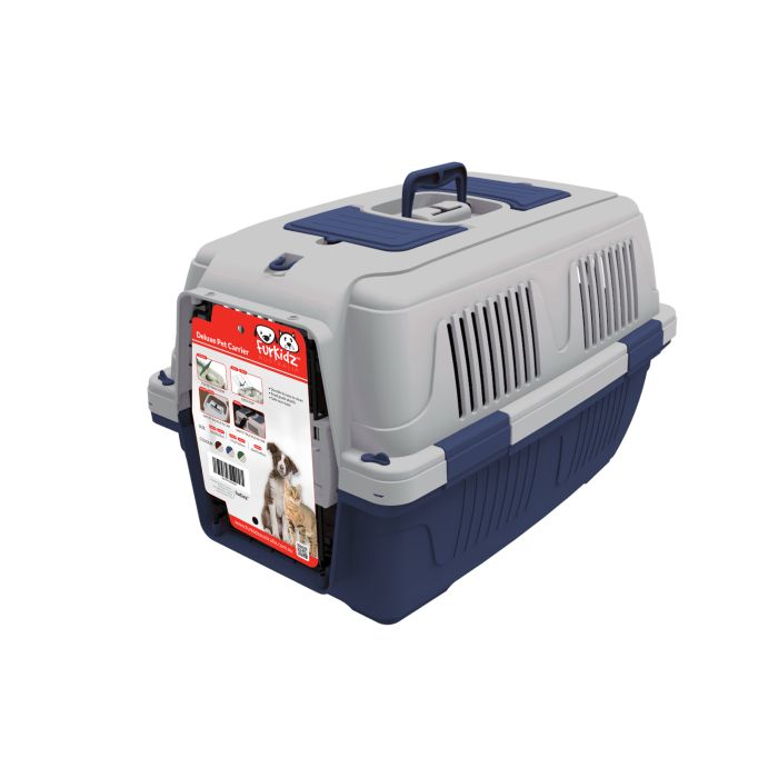 FurKidz Deluxe Animal Carrier Dark Blue/Beige 57x37x35cm