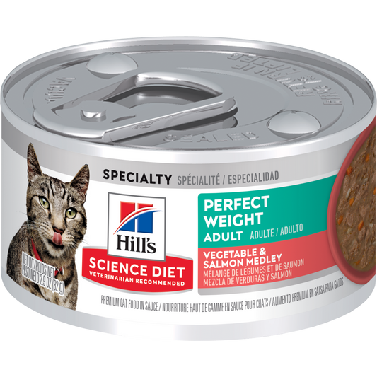 Hill's Science Diet Perfect Weight Vegetable & Salmon Medley Canned Wet Cat Food