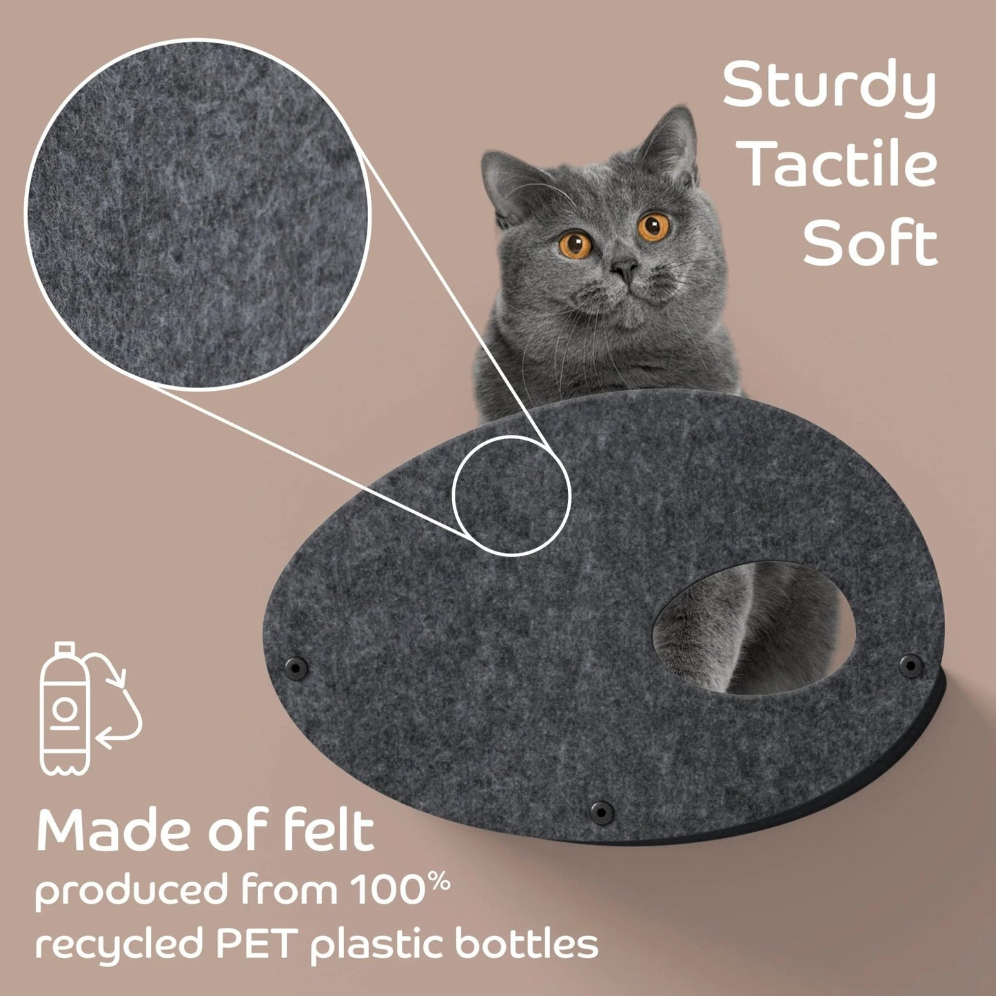 Pryde Charcoal Curved Nest Cat Climber Facade Add-On