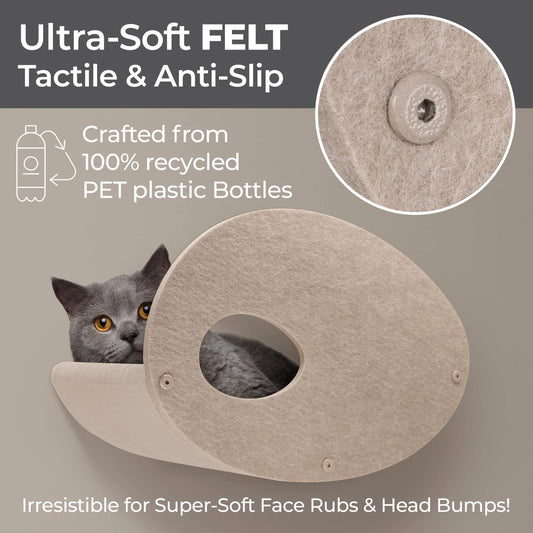 Pryde Oatmeal Curved Nest Cat Climber Facade Add On