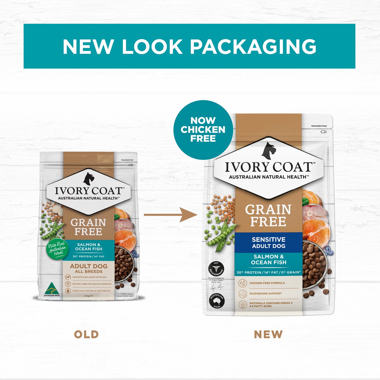 Ivory Coat Grain Free Adult All Breeds Dry Dog Food Salmon & Ocean Fish