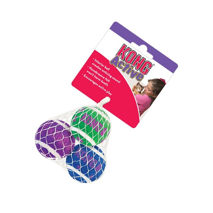 KONG Cat Active Tennis Balls with Bells