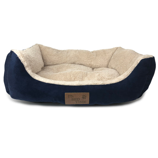 It's Bed Time Dog Plush Dozer Bed Blue