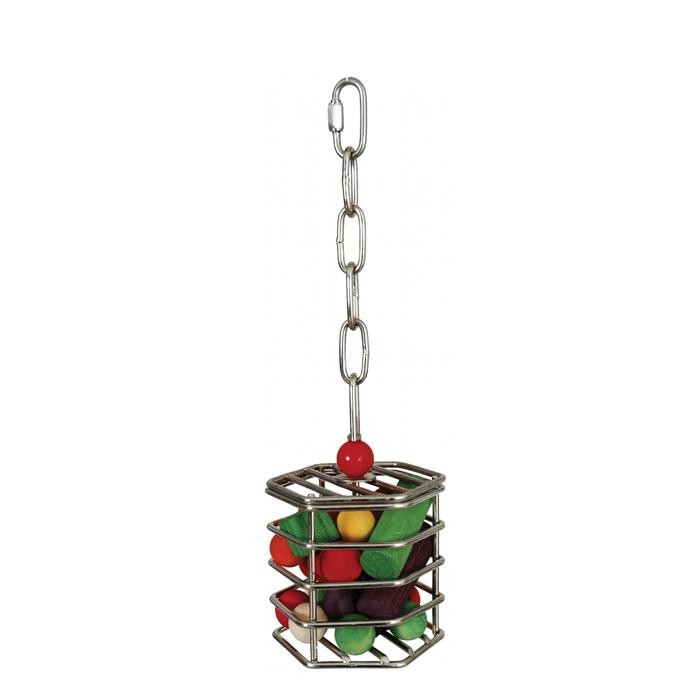Stainless Steel Baffle Cage Small 10x10cm Bird Toy (EMPTY)