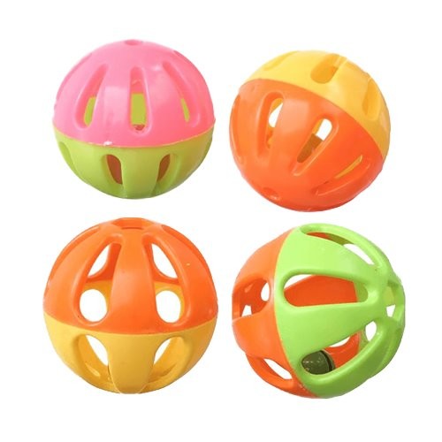 SuperBird Birdie Bird Balls with Bell Foot Toy 4pk