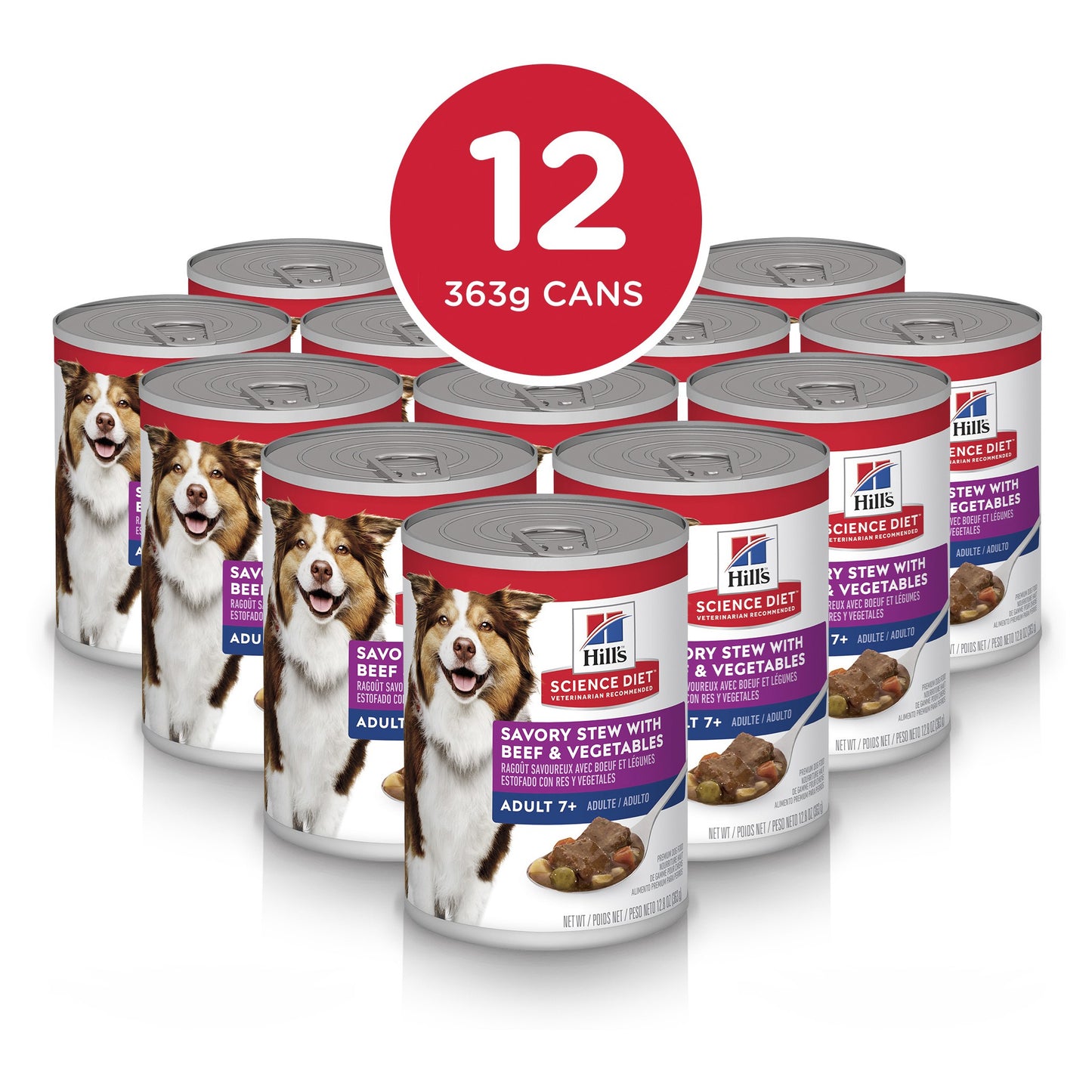 Hill's Science Diet Adult 7+ Savoury Stew Beef & Vegetables Canned Dog Food