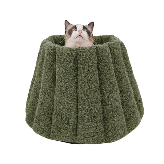 Cattitude Cat Volcano Bed 3-in-1 Moss