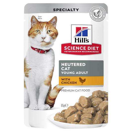 Hill's Science Diet Young Adult Neutered Cat Chicken Wet Cat Food Pouches